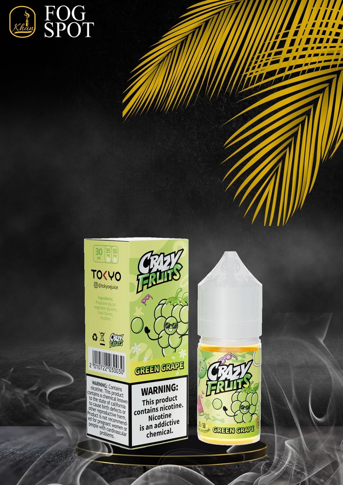 Tokyo Crazy Fruit Salt – Green Grape (30ml)